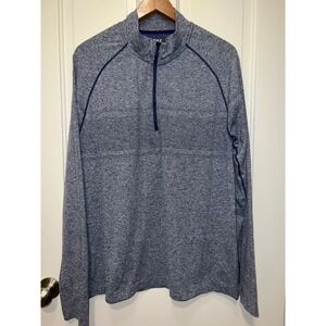 Rhone Reign 1/4 Zip Pullover Mens XXL Blue Heather Performance Training Top